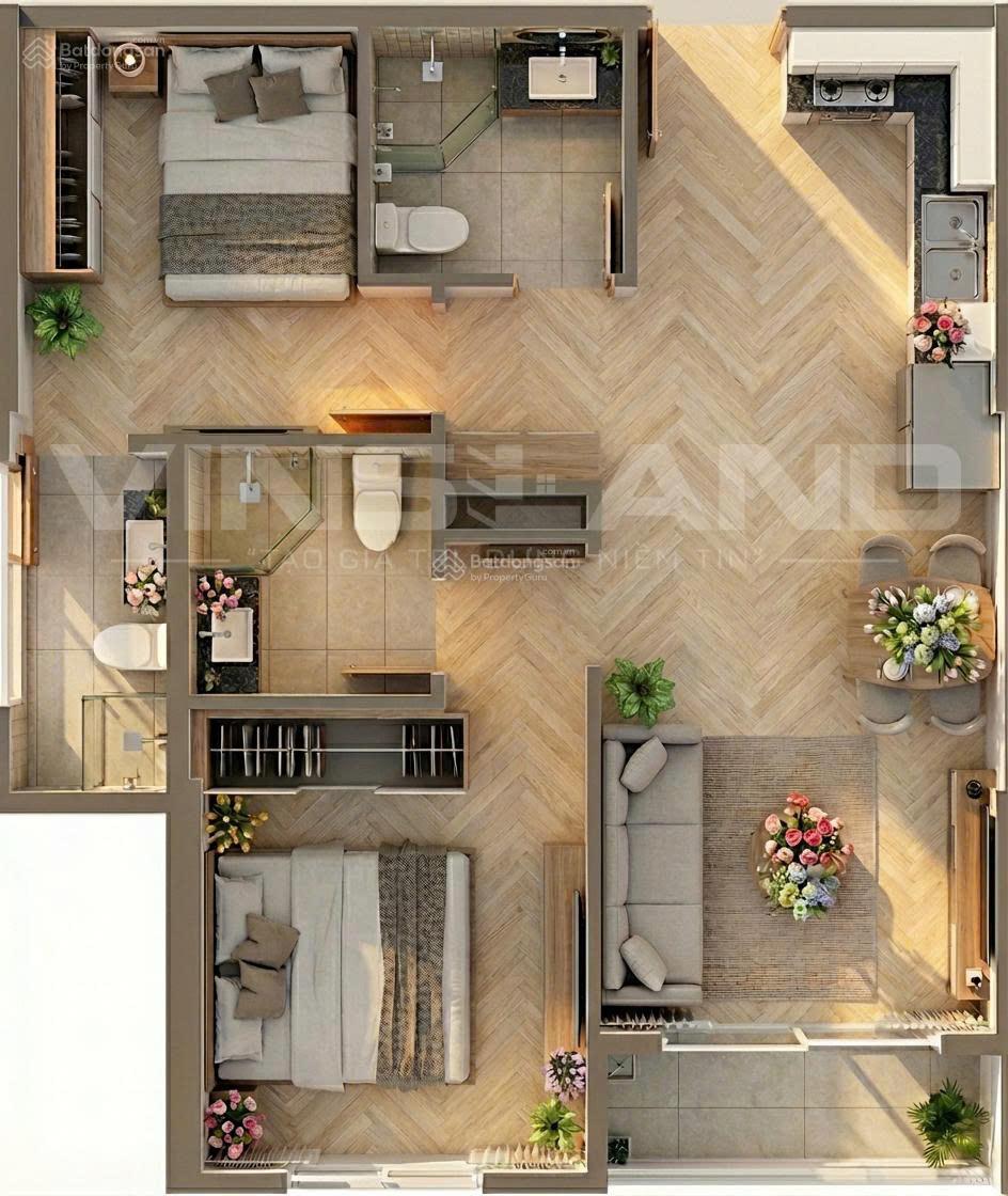 Căn hộ 2PN2VS The Parkland - Imperia Ocean City 63.5m² giá 3.01 tỷ - View đẹp như Resort