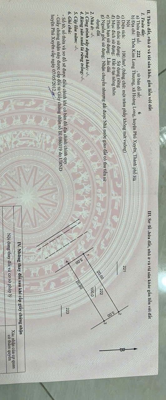 Đất nền Trục Đường Liên Xã Hoàng Long, Thường Tín, 100m² - Giá chỉ 4 tỷ!