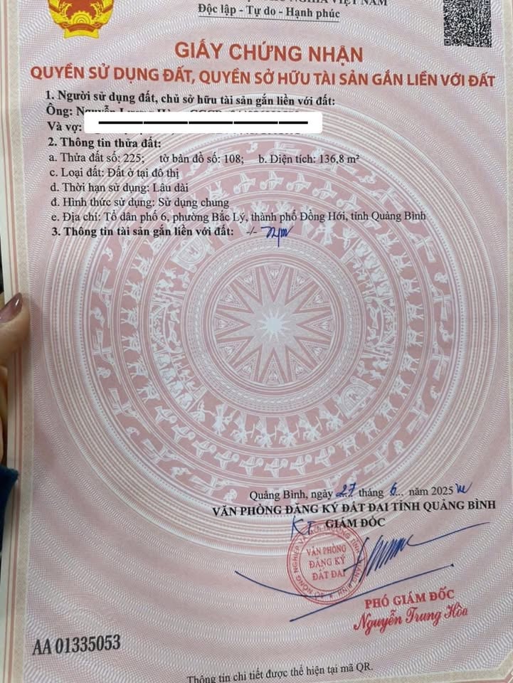 Đất nền Bắc Lý Đồng Hới 138m² - Sổ đỏ chính chủ, giá thỏa thuận!