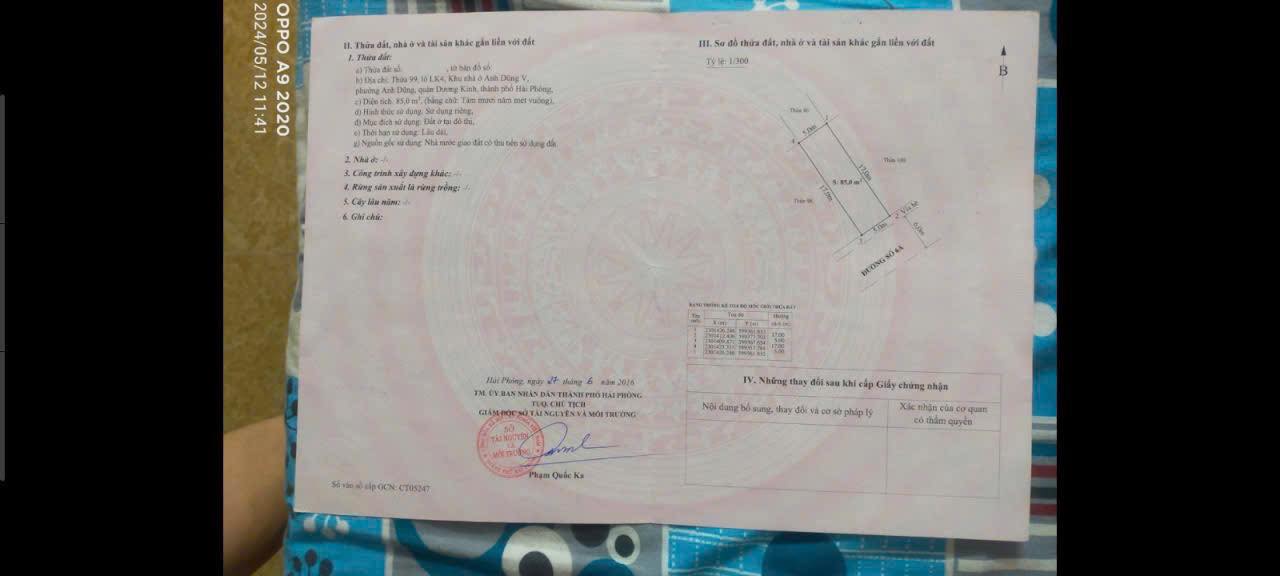 Đất nền Dương Kinh Hải Phòng 85m² giá 1.75 tỷ - Sổ đỏ chính chủ, thuận tiện xây dựng!