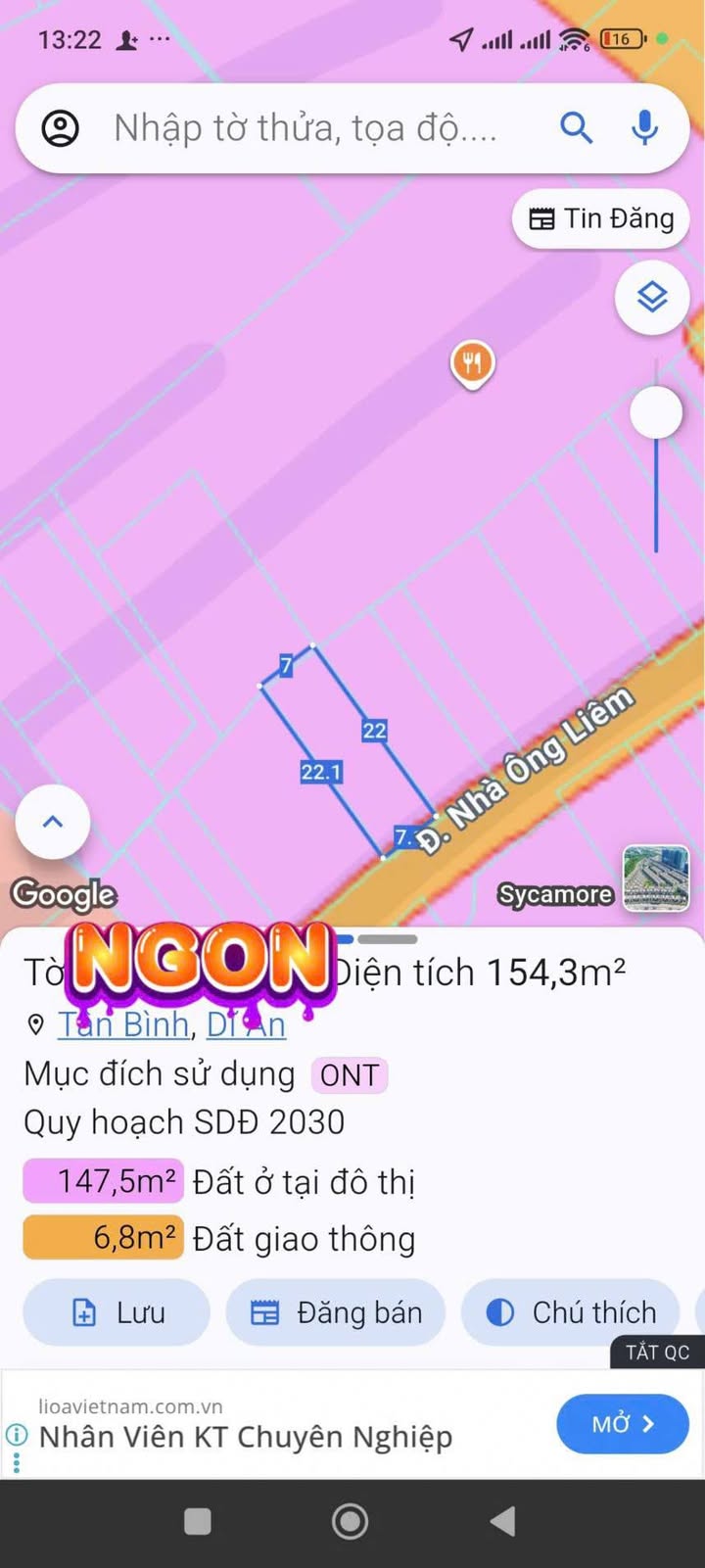 Đất Tân Bình Dĩ An 150m² giá 3.5 tỷ - Mặt tiền đường nhựa thông thoáng!