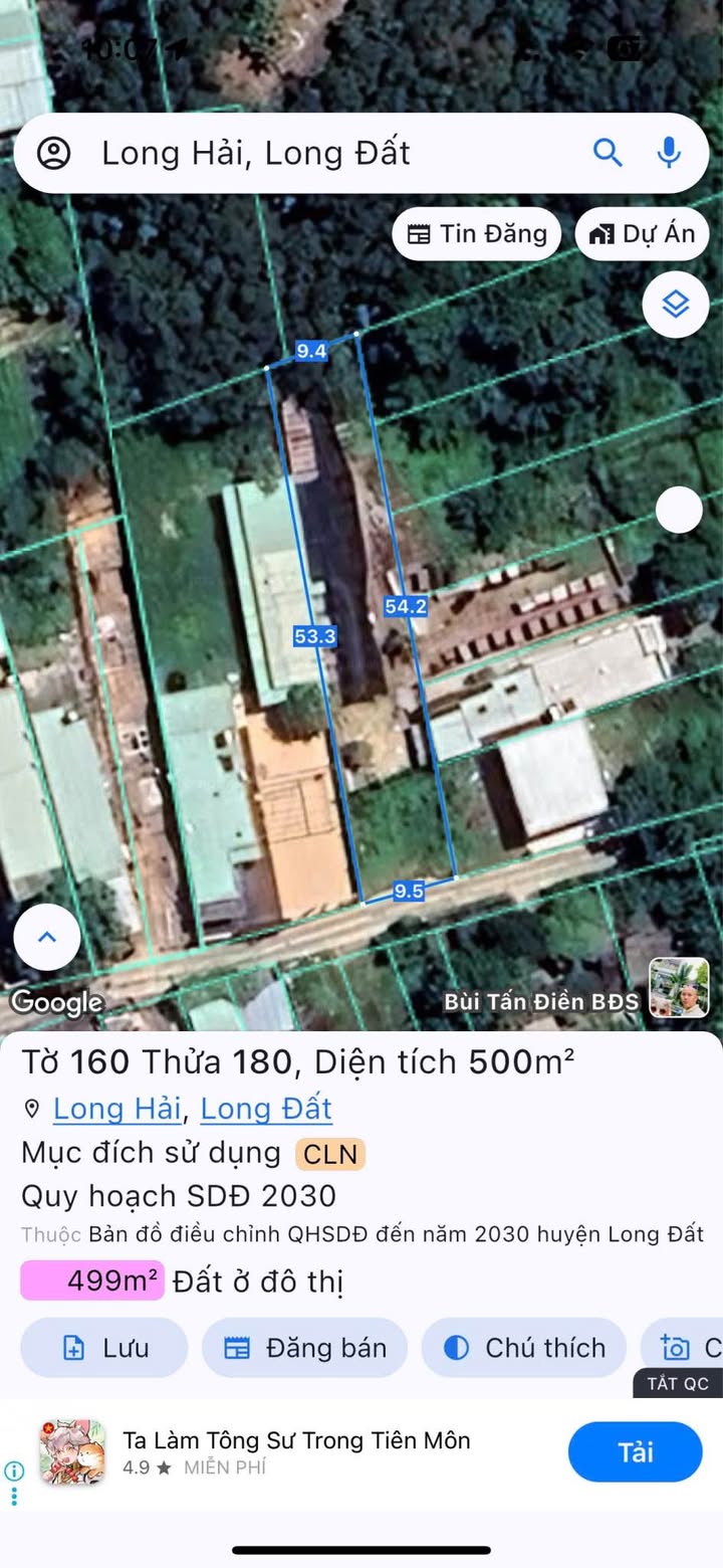 Đất nghỉ dưỡng Long Hải 500m² giá 5.5 tỷ - Vị trí đắc địa gần biển!