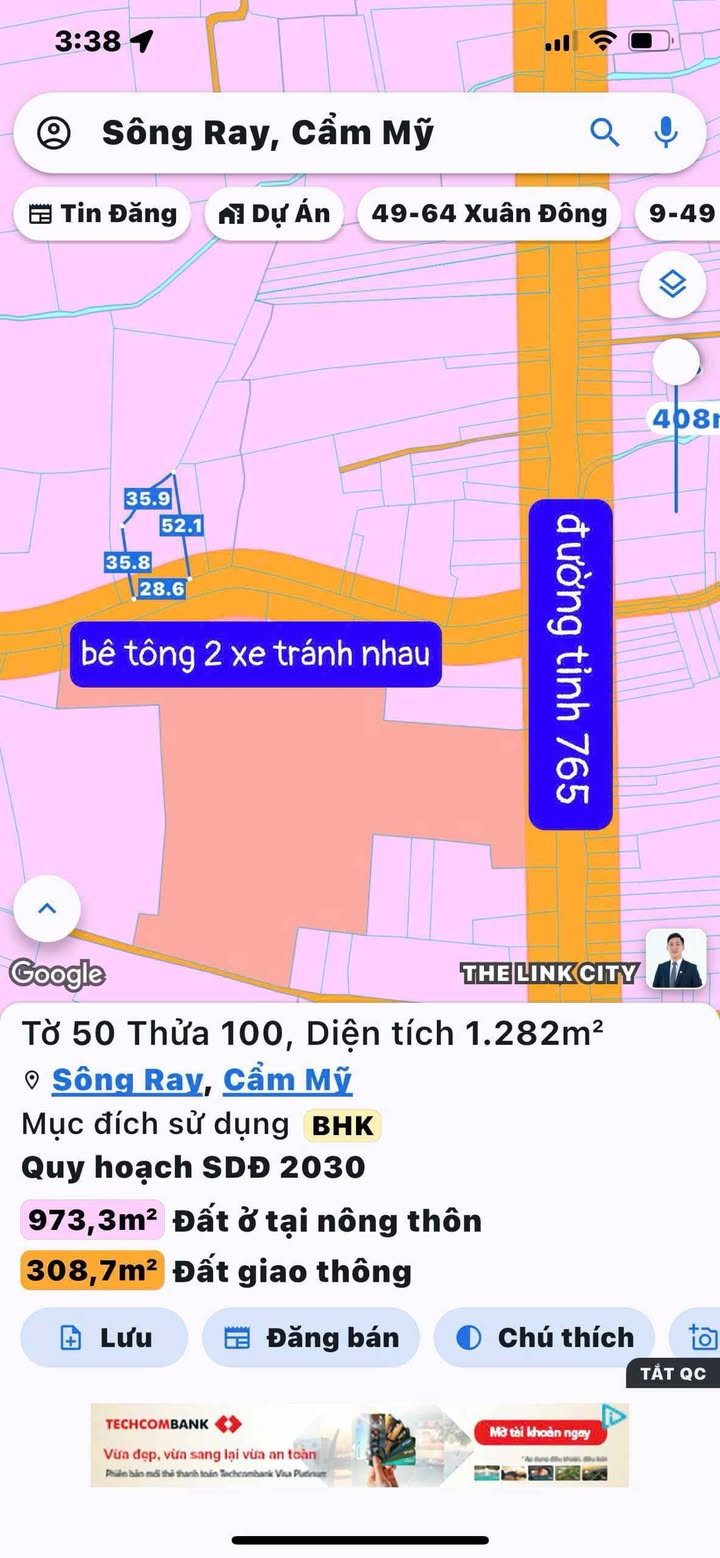Đất nền 1,2 sào Sông Ray, huyện Cẩm Mỹ giá 1 tỷ - Cơ hội đầu tư hấp dẫn!