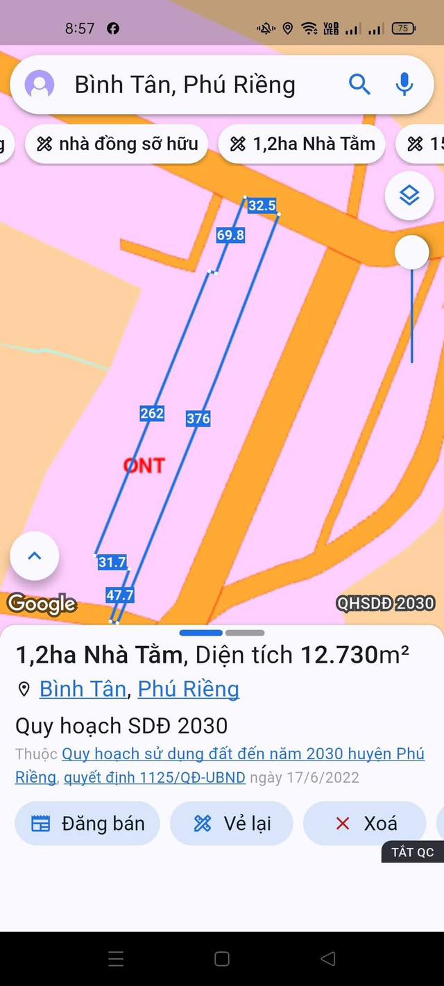 Đất nền 12676m² đường Nguyễn Thái Học, Phước Bình - Đầu tư sinh lời tốt!