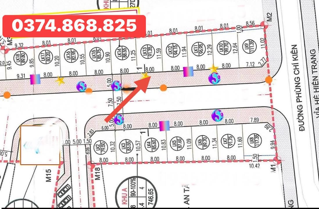 Đất nền Lk13 An Tảo, Hưng Yên 91m² giá 7.38 tỷ - Vị trí trung tâm, tiện ích đầy đủ!
