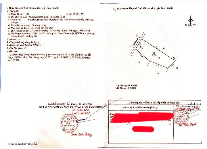 Bán đất mặt đường Tôn Thất Thuyết, Lộc Tân, 1640m² - Sổ đỏ chính chủ, view suối đẹp!