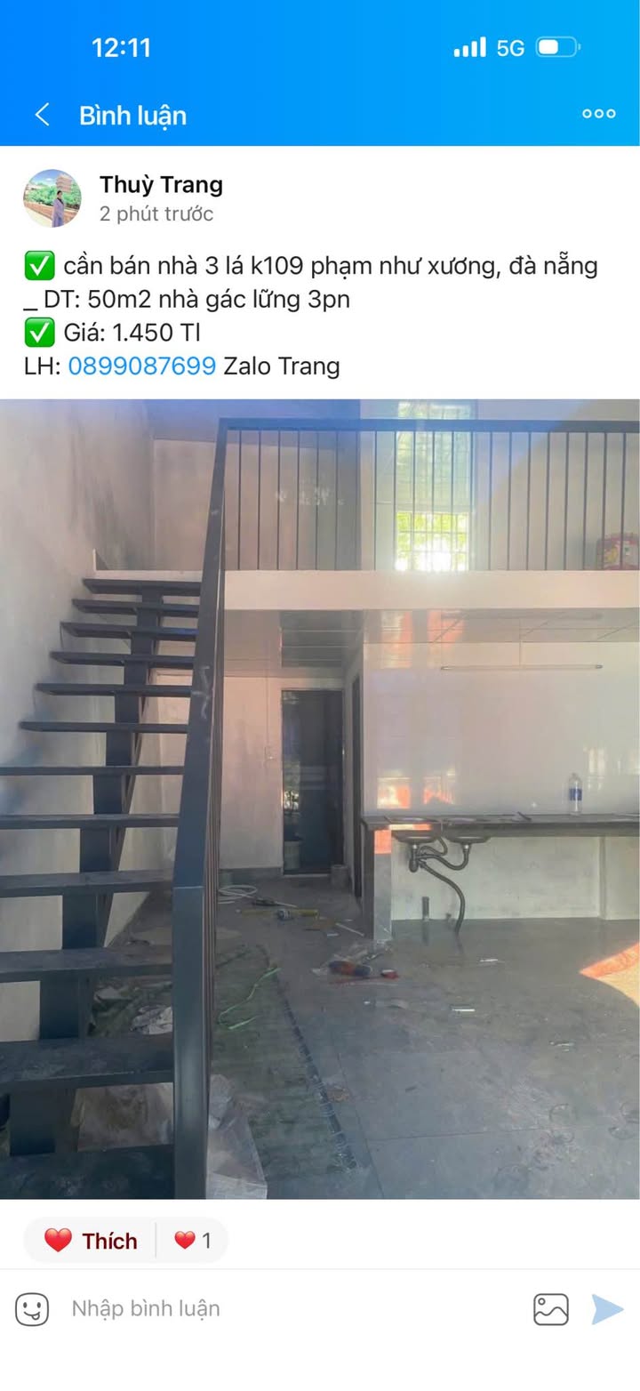 Nhà phố K109 Phạm Như Xương, Đà Nẵng 50m² giá 1.45 tỷ - Góc 2 mặt kiệt thoáng đãng!