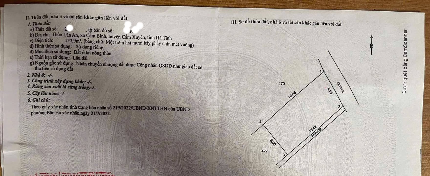 Lô đất Cẩm Bình, Cẩm Xuyên 128m² giá 850 triệu - Cơ hội đầu tư lý tưởng!