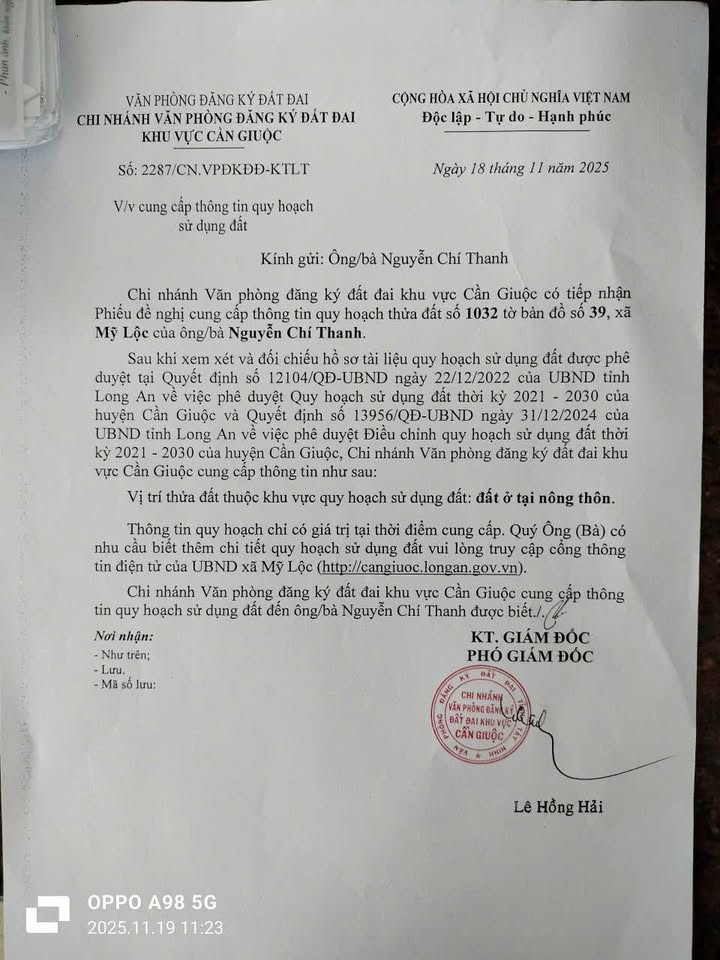 Đất nền Lộc Hậu, Cần Giuộc 1333m² giá 4 tỷ - Đầu tư sinh lời lý tưởng!