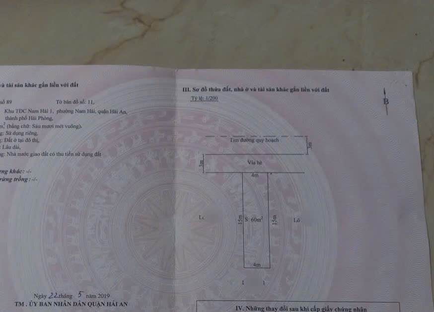 Lô đất TĐC Nam Hải 1, Hải An 60m² giá 2.69 tỷ - Sổ đỏ chính chủ, gần chợ và trường học!
