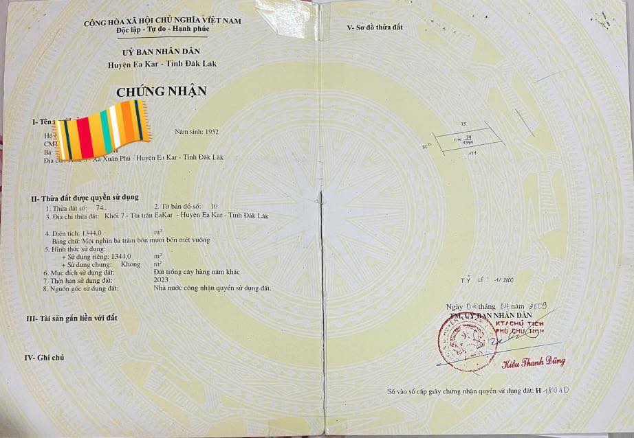 Đất nền xã Xuân Phú, Ea Kar 1000m² giá 1.4 tỷ - Cơ hội đầu tư hấp dẫn!