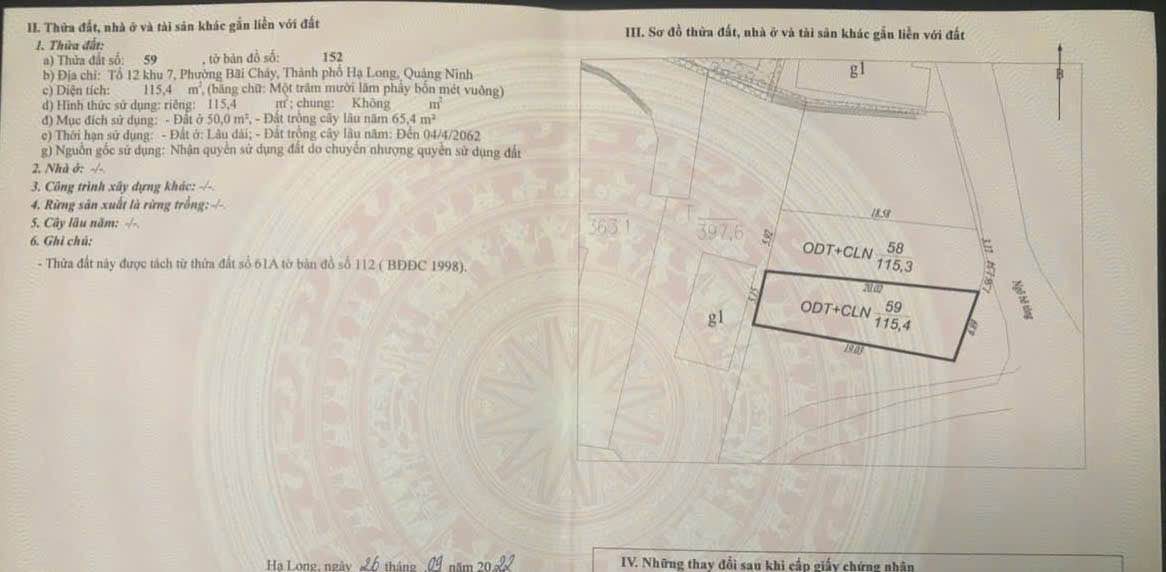 Đất nền khu 7 Cái Dăm Hạ Long 115m² giá 2 tỷ - Cơ hội đầu tư tuyệt vời!