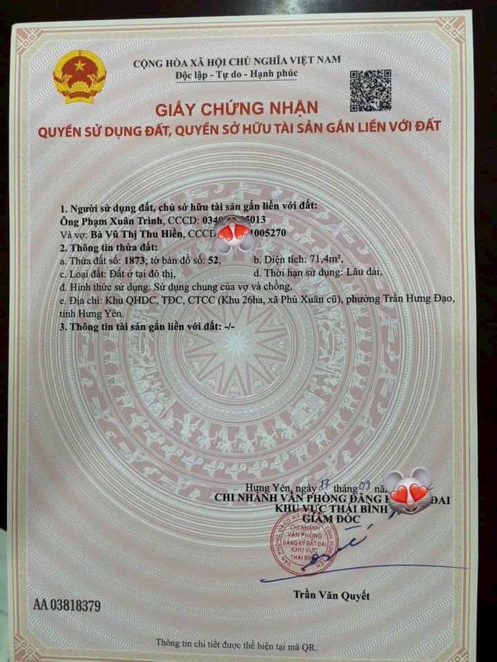 Đất chính chủ phường Trần Hưng Đạo 71,4m² - Vị trí đắc địa, giá tốt!