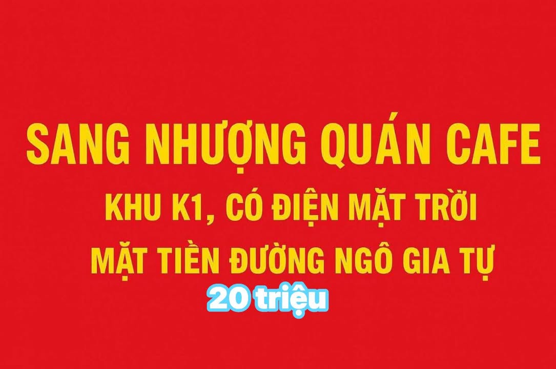 Sang quán cà phê mặt tiền Ngô Gia Tự Phan Rang 20 triệu - Hoạt động ổn định, đông khách!