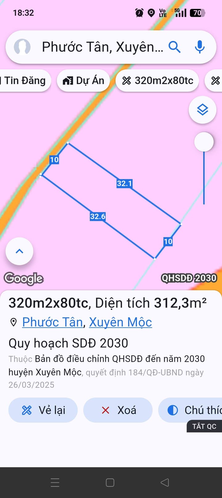 Đất thổ cư Xã Hồ Tràm 2400m² giá 1.45 tỷ - Cơ hội đầu tư sinh lời!