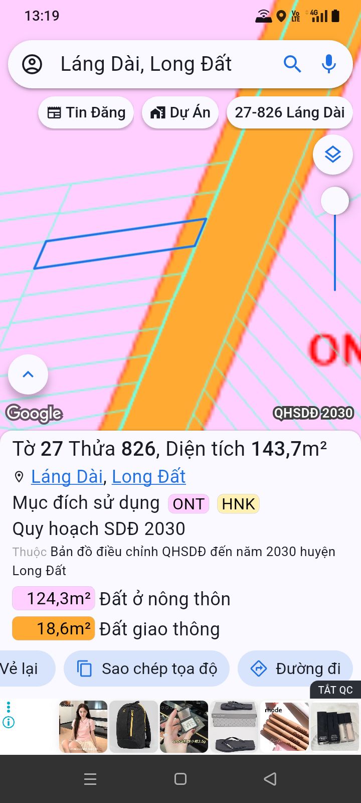 Đất nền Láng Dài, Đất Đỏ, Bà Rịa - Vũng Tàu 143m² giá 660 triệu - Cơ hội đầu tư tuyệt vời!