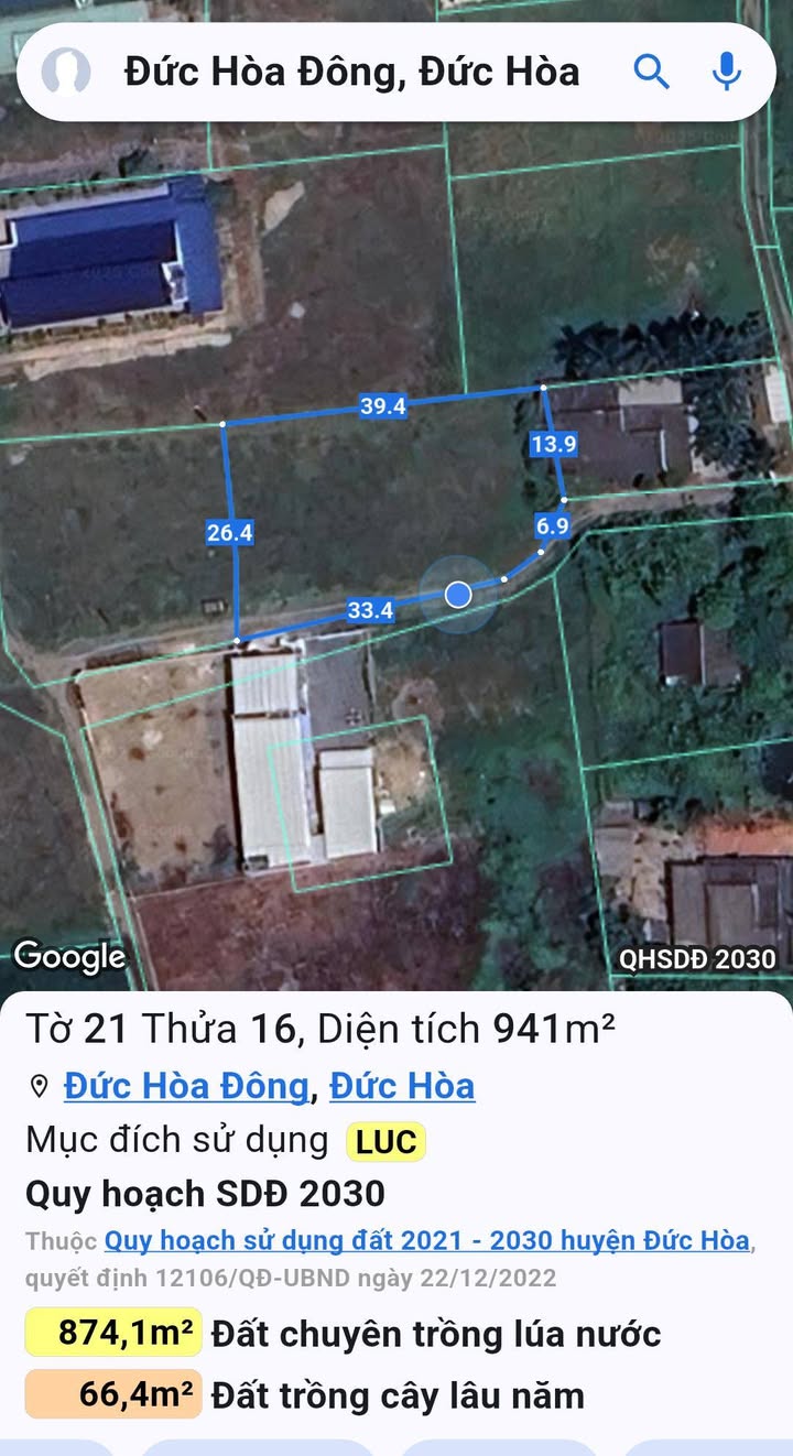 Đất thổ cư ấp 3 xã Đức Hòa Đông 1014m² giá 3.6 tỷ - Sổ đỏ chính chủ!