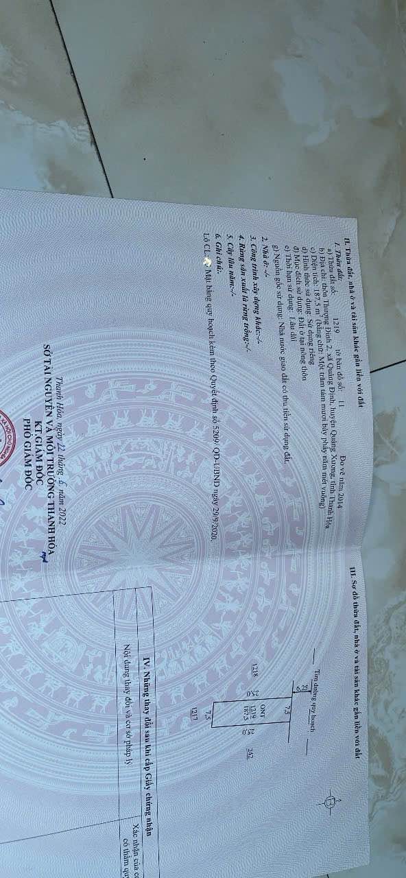 Đất nền Quảng Định 387.5m² giá 2 tỷ - Vị trí đẹp, chính chủ bán gấp!