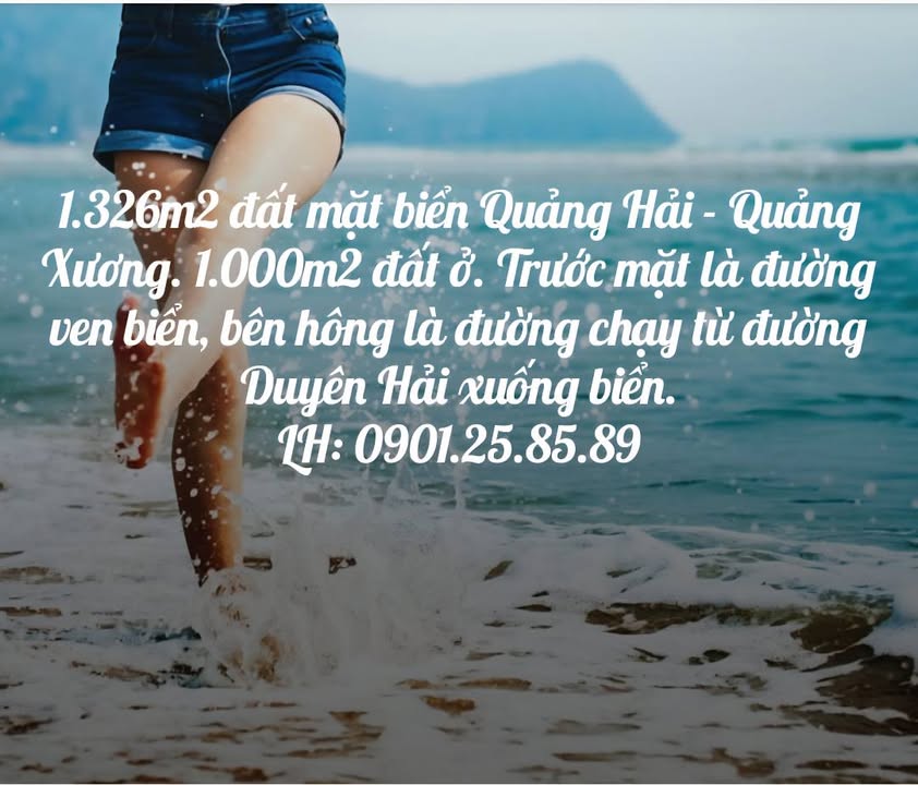 Đất mặt biển Quảng Hải, Quảng Ninh 1326m² giá 25 tỷ - Đầu tư sinh lời ngay!