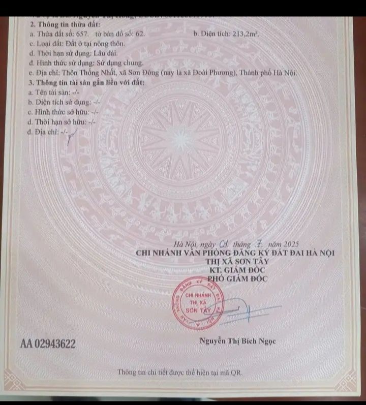 Nhà mặt đường Tỉnh lộ 82 Đoài Phương 213m² giá 12.78 tỷ - Đầu tư sinh lời tốt!