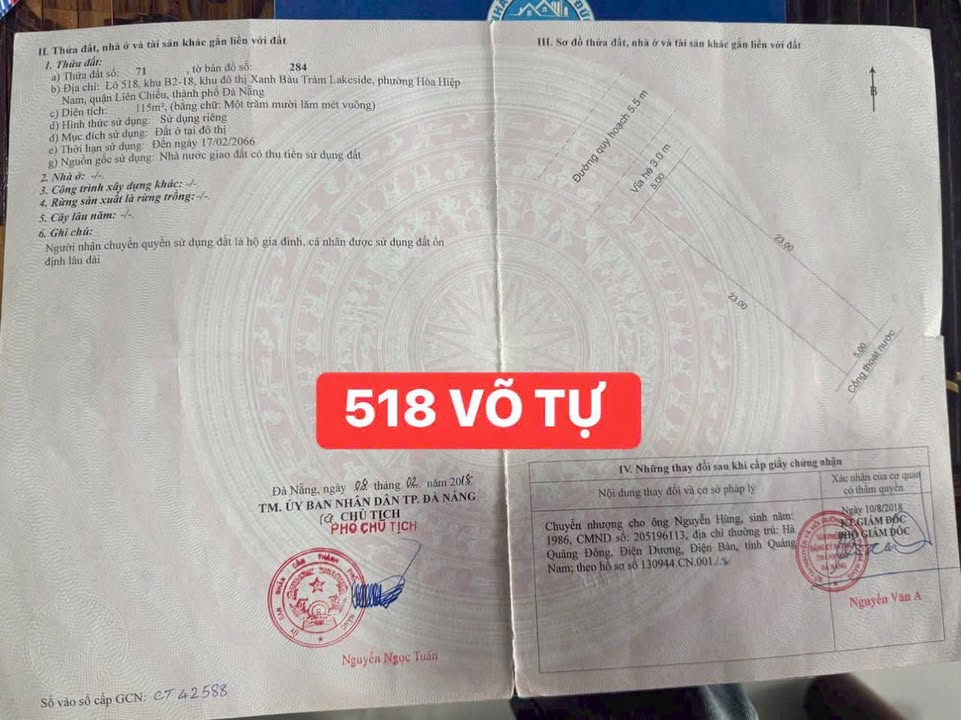 Đất nền Lakeside Đà Nẵng 115m² giá 3.9 tỷ - Cơ hội đầu tư tuyệt vời!