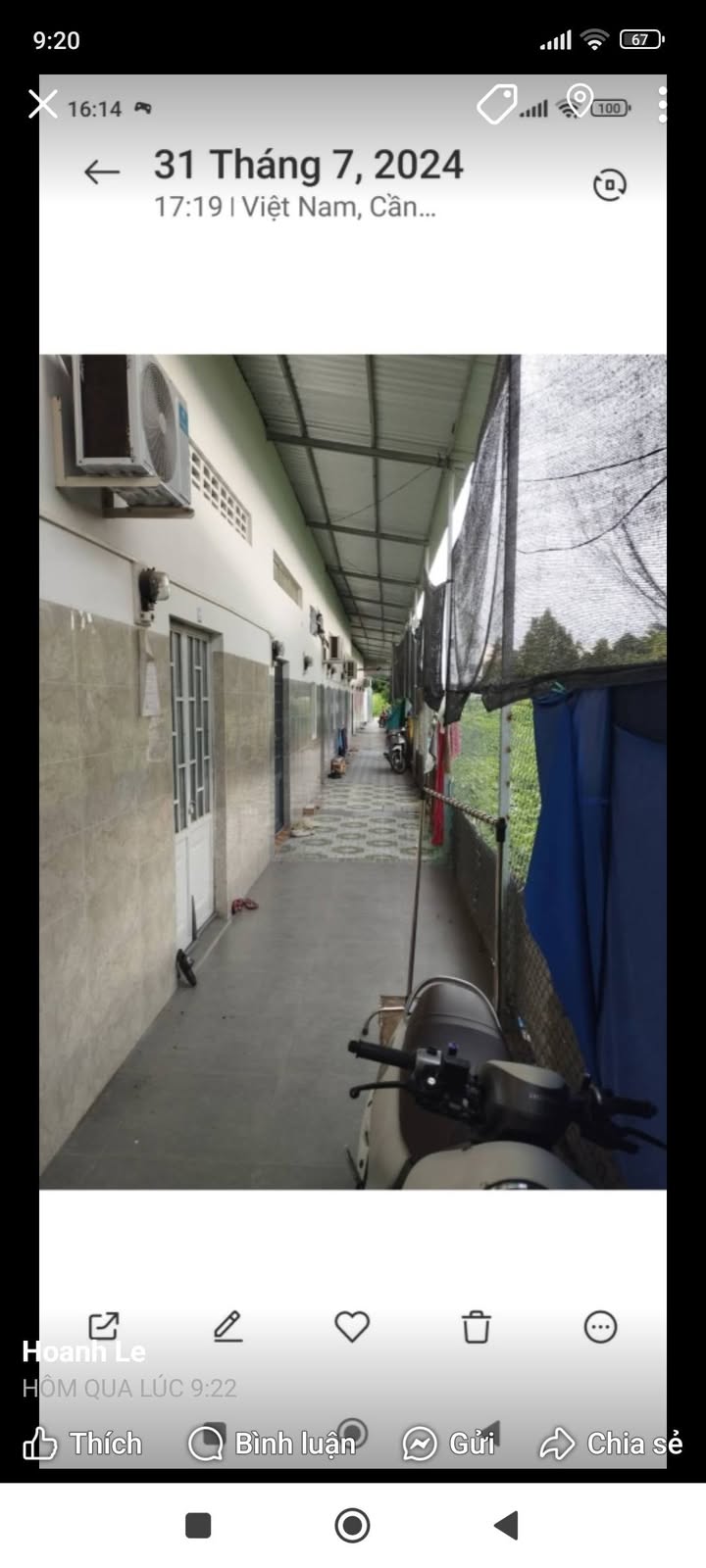 Phòng trọ 17/15 đường Lê Hồng Phong, Bình Thủy giá 1.5 triệu - Gác đổ bê tông tiện nghi