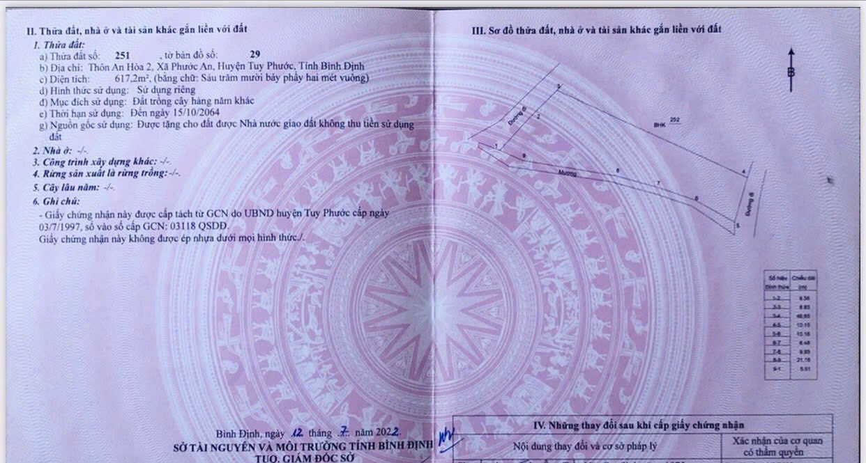 Bán đất vườn xã Phước An, huyện Tuy Phước 617m² - Đường 2 mặt, xe tải vào tận nơi!