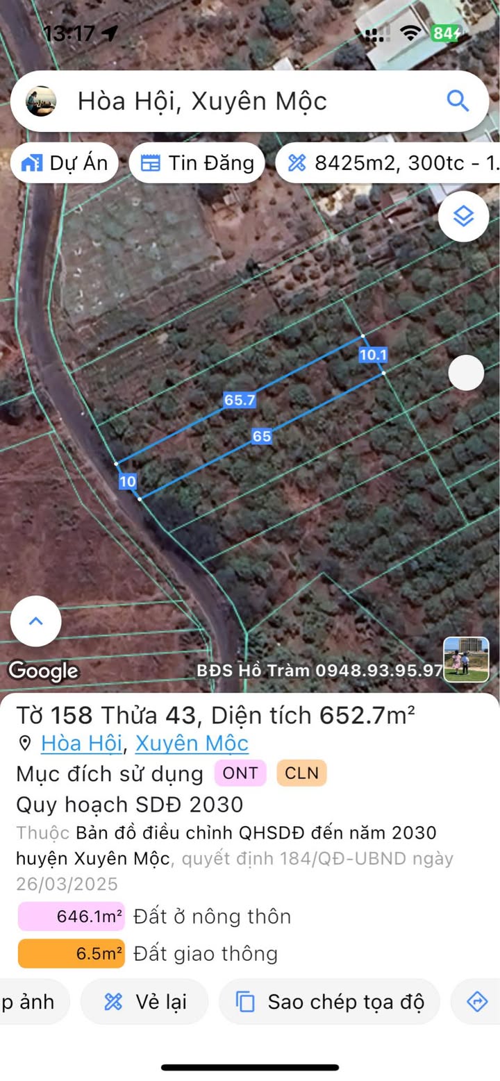 Đất nền Hòa Hội Xuyên Mộc 650m² giá 1.2 tỷ - Sổ hồng chính chủ!