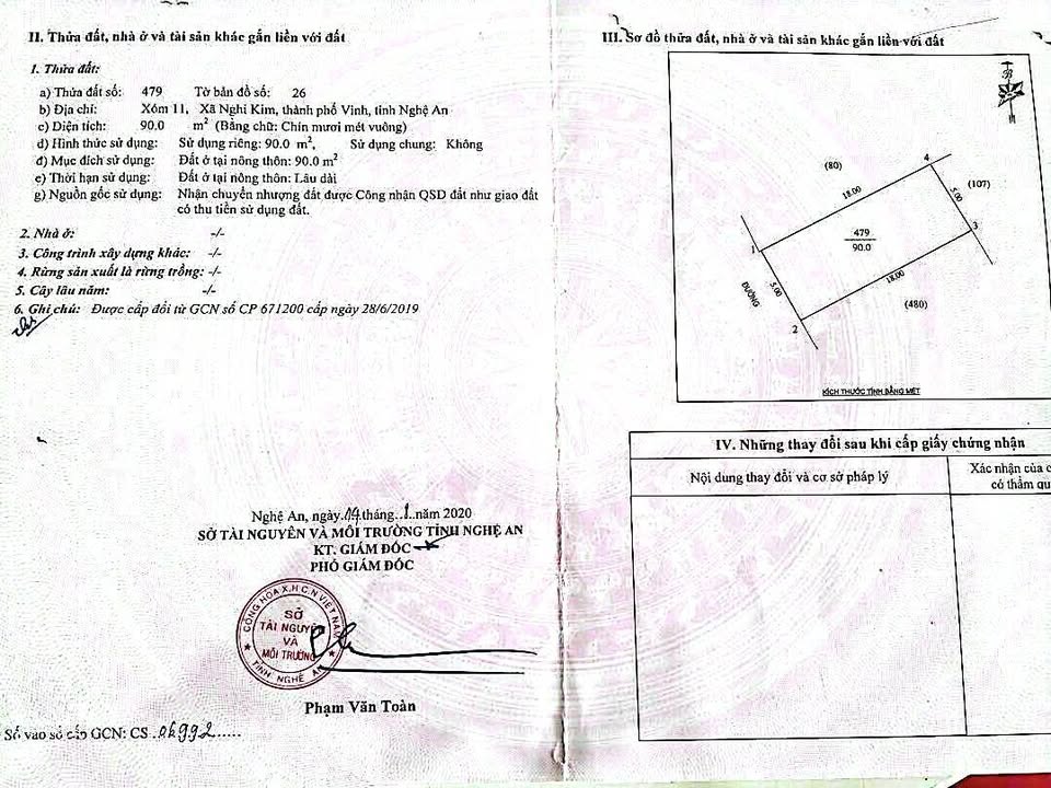 Đất nền xóm 11 Nghi Kim 90m² giá 2.6 tỷ - Mặt tiền 5m vuông vắn!