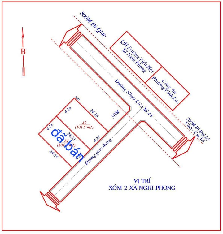 Đất Nghi Phong, Vinh 101m² - Đường nhựa thông thoáng, gần trường học