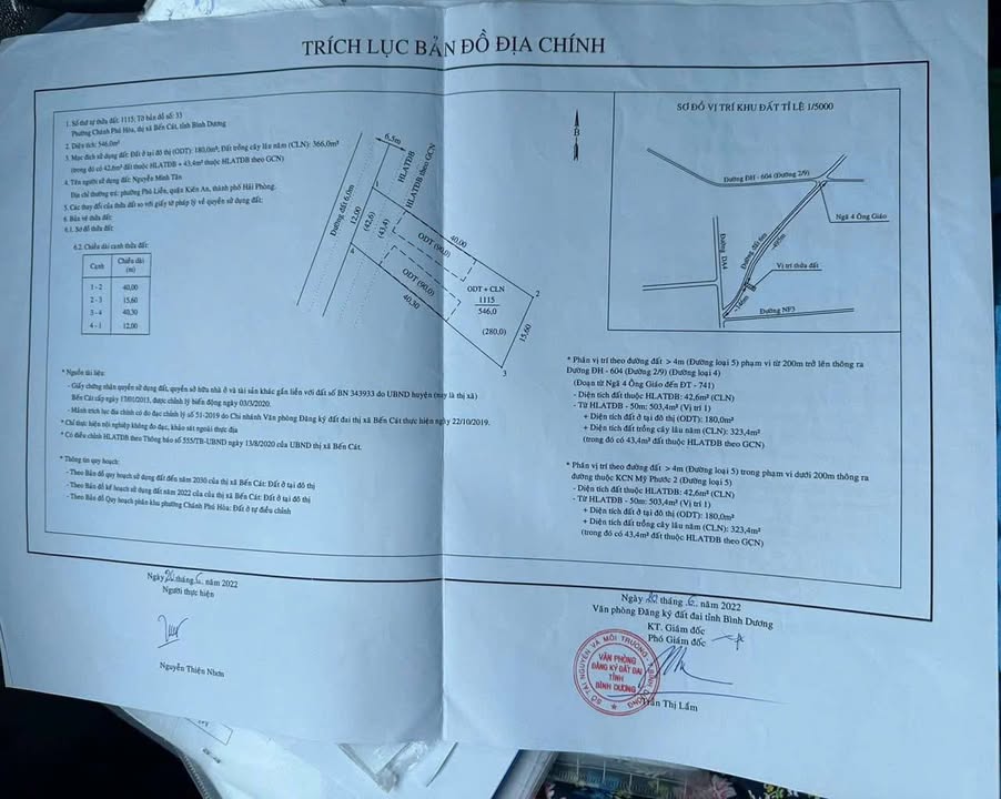 Đất nền Bến Cát 560m² giá 2.8 tỷ - Đầu tư sinh lời ngay!