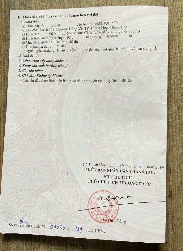 Bán đất mặt tiền 359, Đông Vệ, 90m² giá 5.8 tỷ - Tiện ích xung quanh đầy đủ!