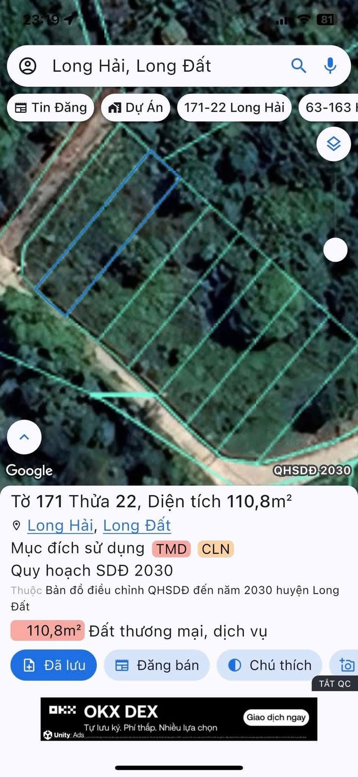 Lô đất mặt tiền thị trấn Long Hải 100m² giá 850 triệu - Đầu tư sinh lời ngay!