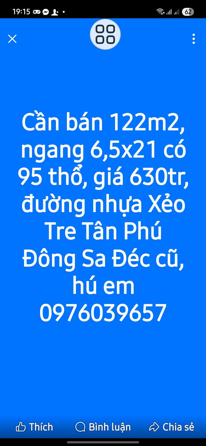 Đất nền Tân Phú Đông Sa Đéc 122m² giá 630 triệu - Sổ hồng chính chủ!