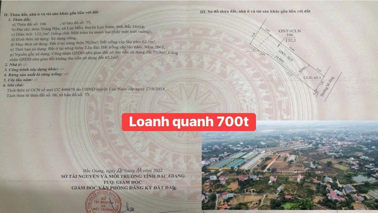 Đất nền Lan Mẫu Lục Nam 132m² giá thỏa thuận - Cơ hội đầu tư hấp dẫn!