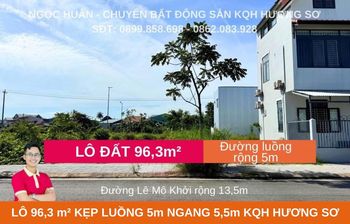 Đất nền 96,3m² tại Khu vực 7, KQH Hương Sơ - Giá chỉ 2,35 tỷ!