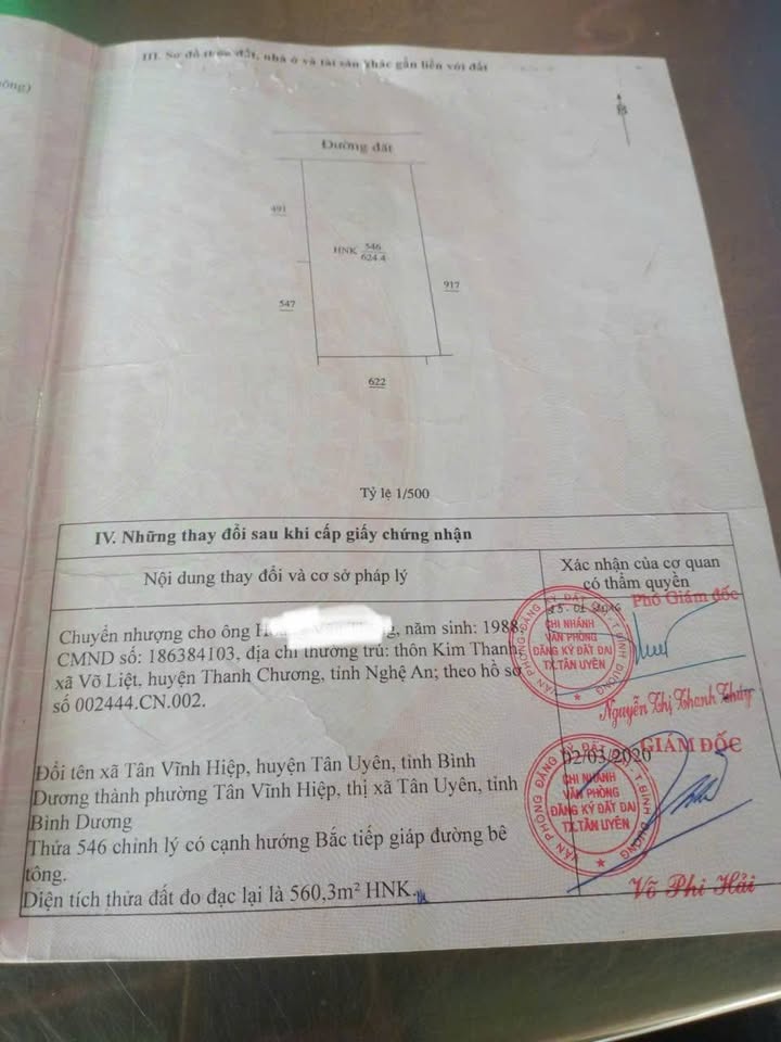 Đất nền Tân Vĩnh Hiệp 544m² giá 4.8 tỷ - Cơ hội đầu tư hấp dẫn!