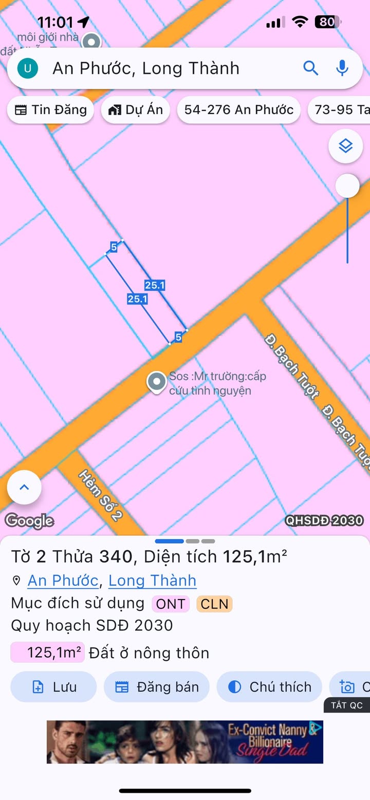 Lô đất đẹp mặt tiền ấp 8, An Phước, Long Thành 125m² giá 1.65 tỷ - Sổ hồng riêng, pháp lý rõ ràng!