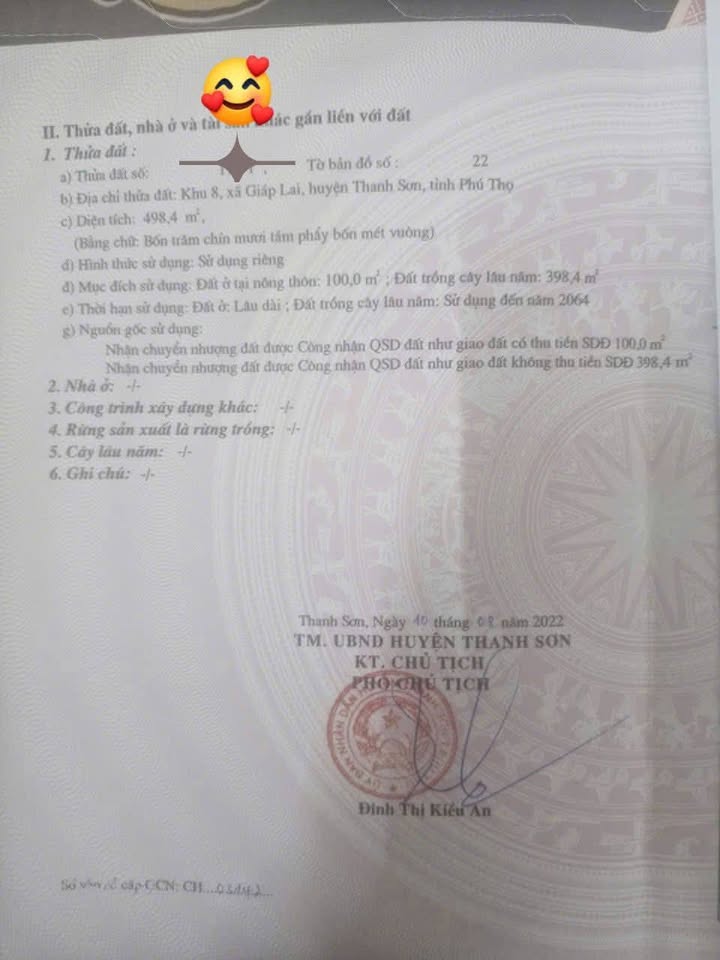 Đất thổ cư 498m² tại khu phố 8, phường Giáp Lai - Giá thỏa thuận hấp dẫn!