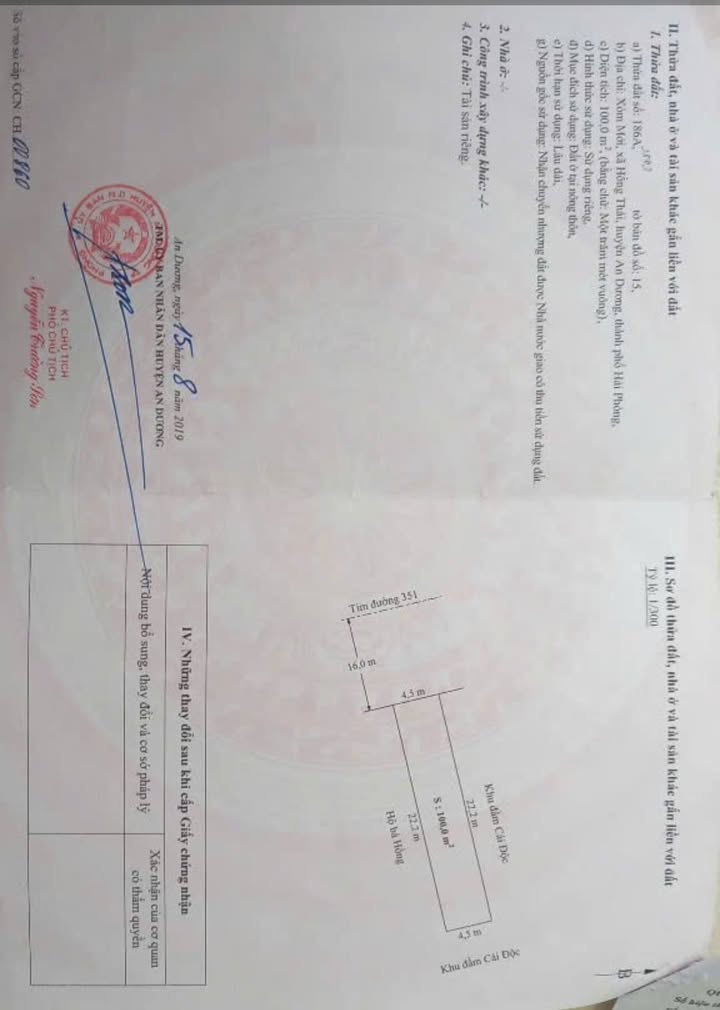 Bán đất mặt đường 351 An Dương 100m² chỉ 6 tỷ - Đầu tư sinh lời ngay!