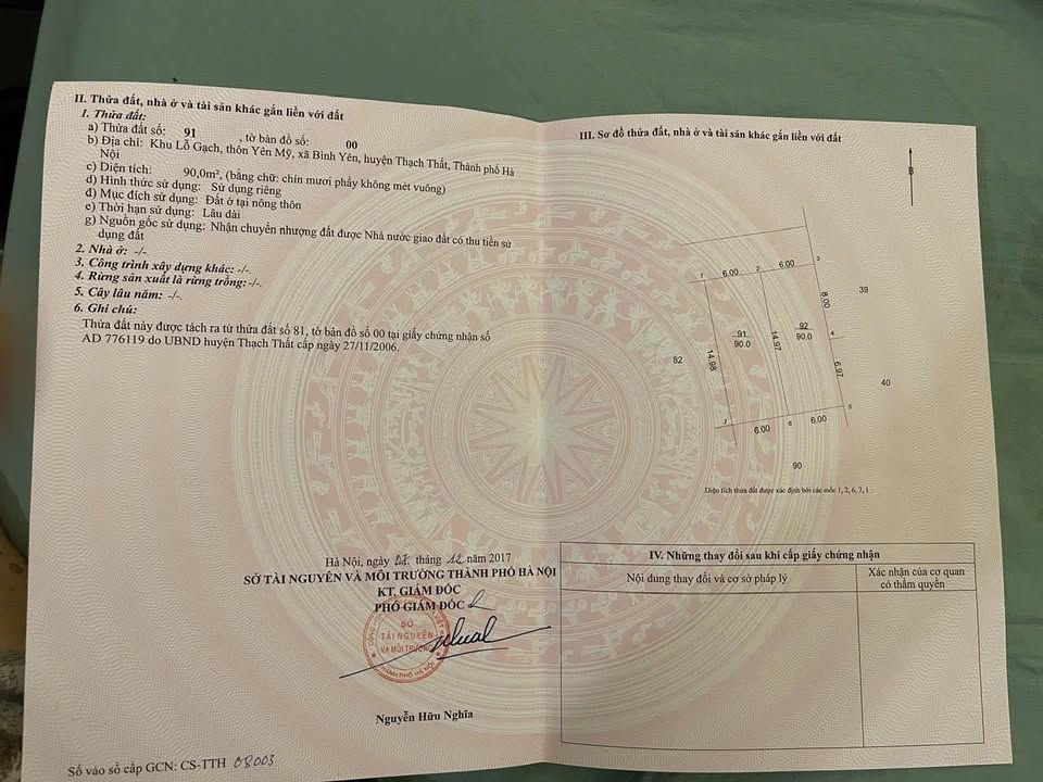 Đất thổ cư 90m² tại khu giãn dân Yên Mỹ, Quốc Oai - Pháp lý rõ ràng chỉ 1.5 tỷ!