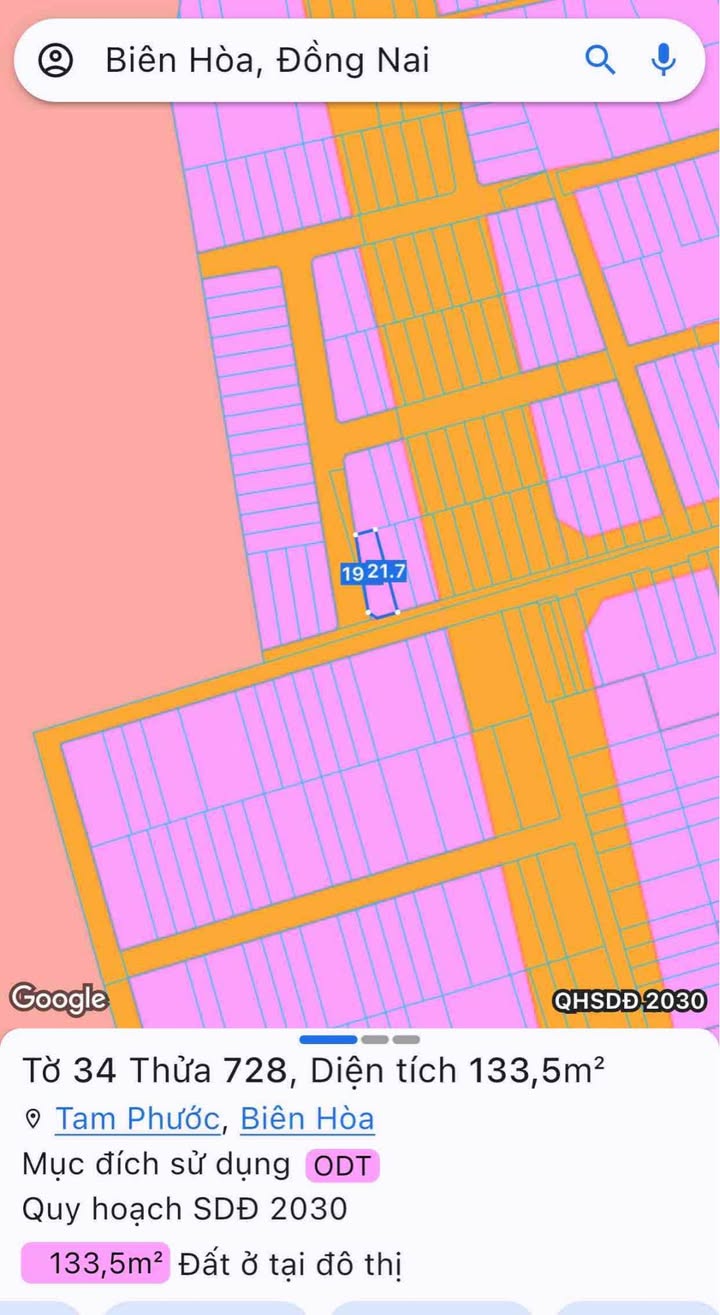 Đất nền 2 mặt tiền Tam Phước, Biên Hòa - Sổ hồng riêng, giá chỉ từ 1.7 tỷ!