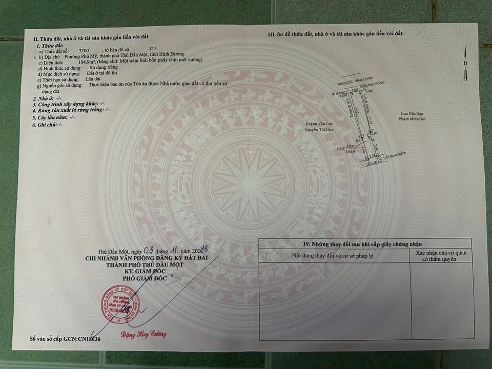 Đất thổ cư 105m² Phú Mỹ, Thủ Dầu Một - Giá chỉ 2.33 tỷ, cơ hội đầu tư tuyệt vời!