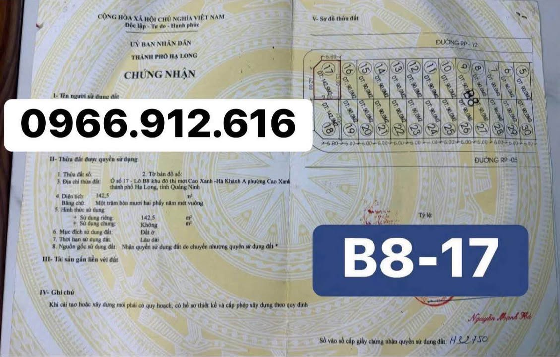 Đất nền Hà Khánh A 142,5m² giá thỏa thuận - Ô góc hiếm vị trí đẹp gần biển!