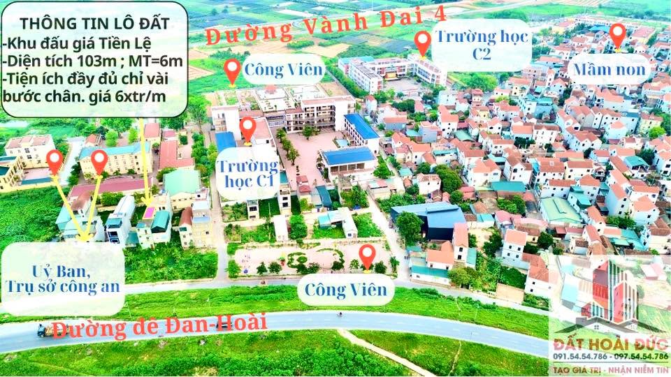 Đất đấu giá Tiền Yên 105m² giá 6.668 tỷ - Vị trí đẹp, gần công viên!