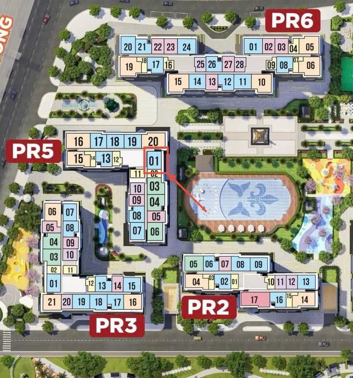 Căn hộ 2 ngủ The Paris - Gia Lâm 66.3m² giá 4.49 tỷ - Hướng Đông mát mẻ!