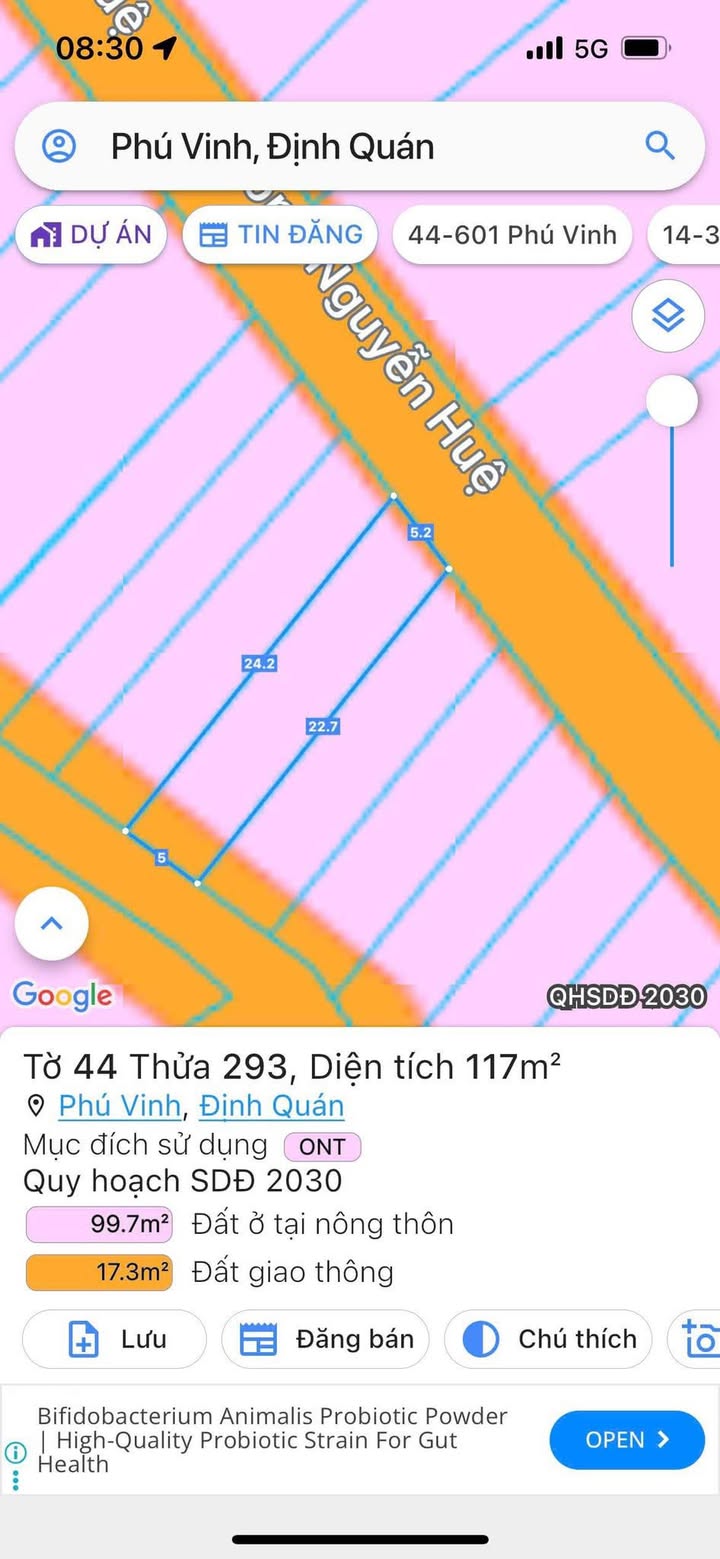 Đất nền Phú Vinh, Định Quán, Đồng Nai 120m² - Sổ đỏ chính chủ, giá chỉ 1.6 tỷ!