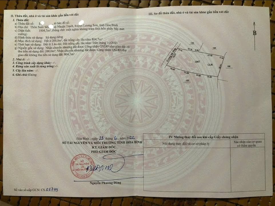 Đất nền Nhuận Trạch, Lương Sơn 1005m² - Vị trí đắc địa gần La Saveur Resort!