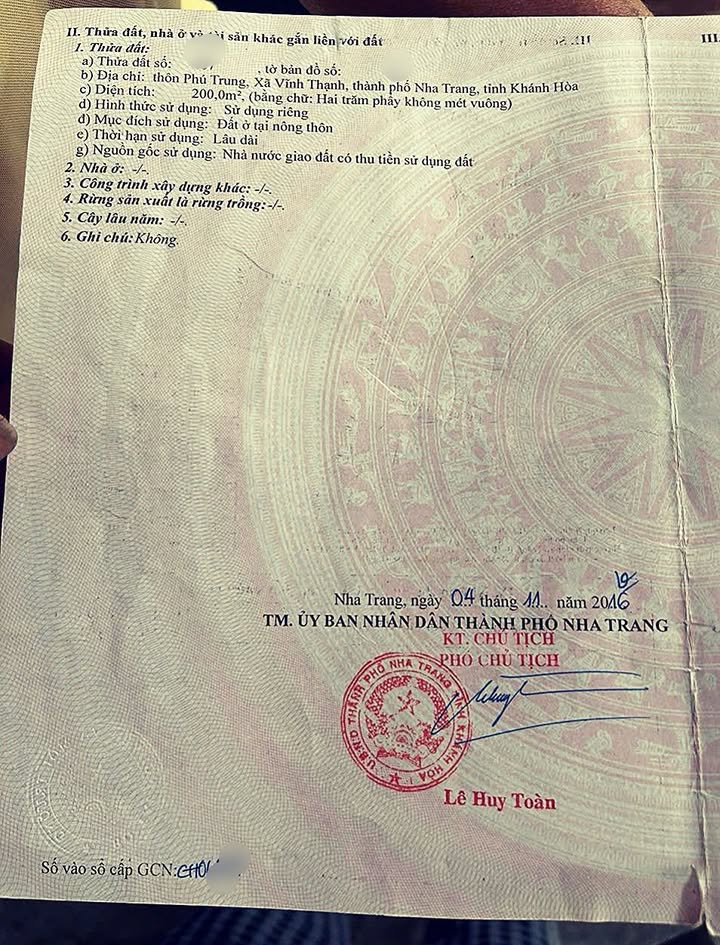 Đất nền Vĩnh Thạnh Phú Trung, Nha Trang 200m² giá 2.5 tỷ - Đầu tư tiềm năng!