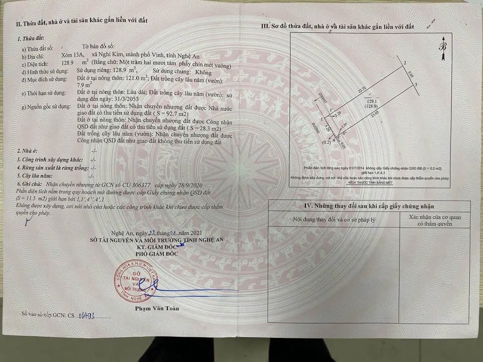 Lô đất Nghi Kim, TP Vinh 128,9m² giá 2.765 tỷ - Vị trí vàng đầu tư!